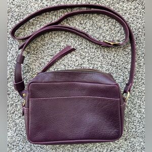 Portland Leather Plum Large Camera Bag and Adriana Pouch Purple
